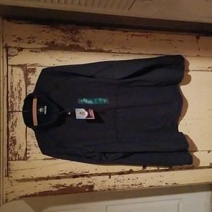 NWT Men's River Edge Navy Blue 1/3 Zip Up Pullover Waffle Fleece Size L